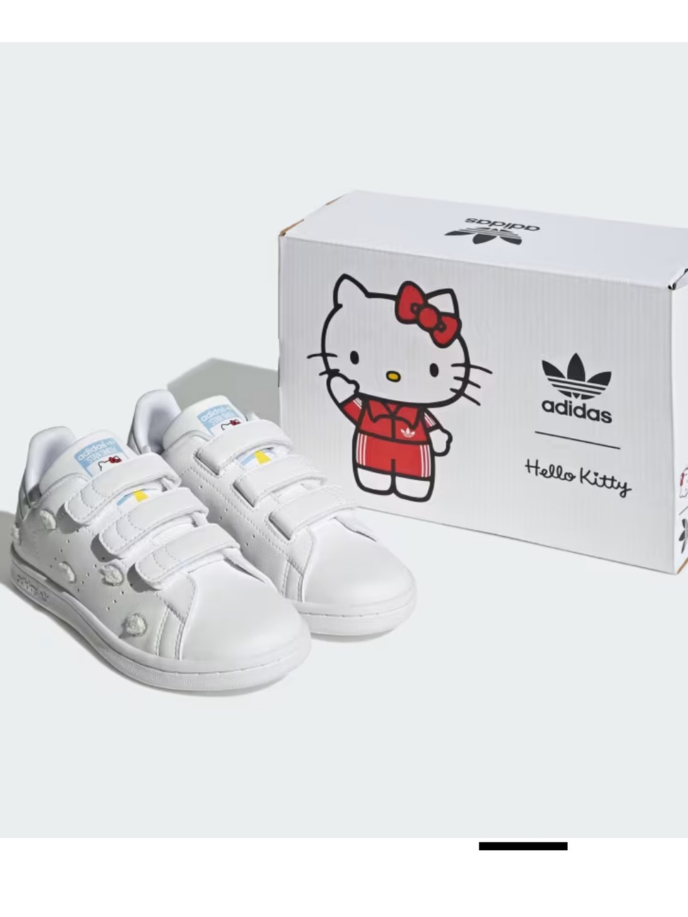 adidas Kids White Hello Kitty Velcro Sneakers